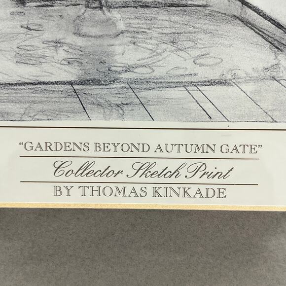 Framed Thomas Kinkade Gardens Beyond Autumn Gate Collector Sketch Print - Picture 4 of 7
